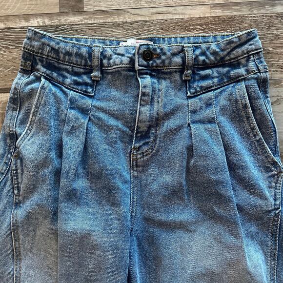 SO Pleated Balloon Jean Super High Rise Sz 9/29 Baggy Relaxed Taper Leg Trendy - Picture 7 of 10